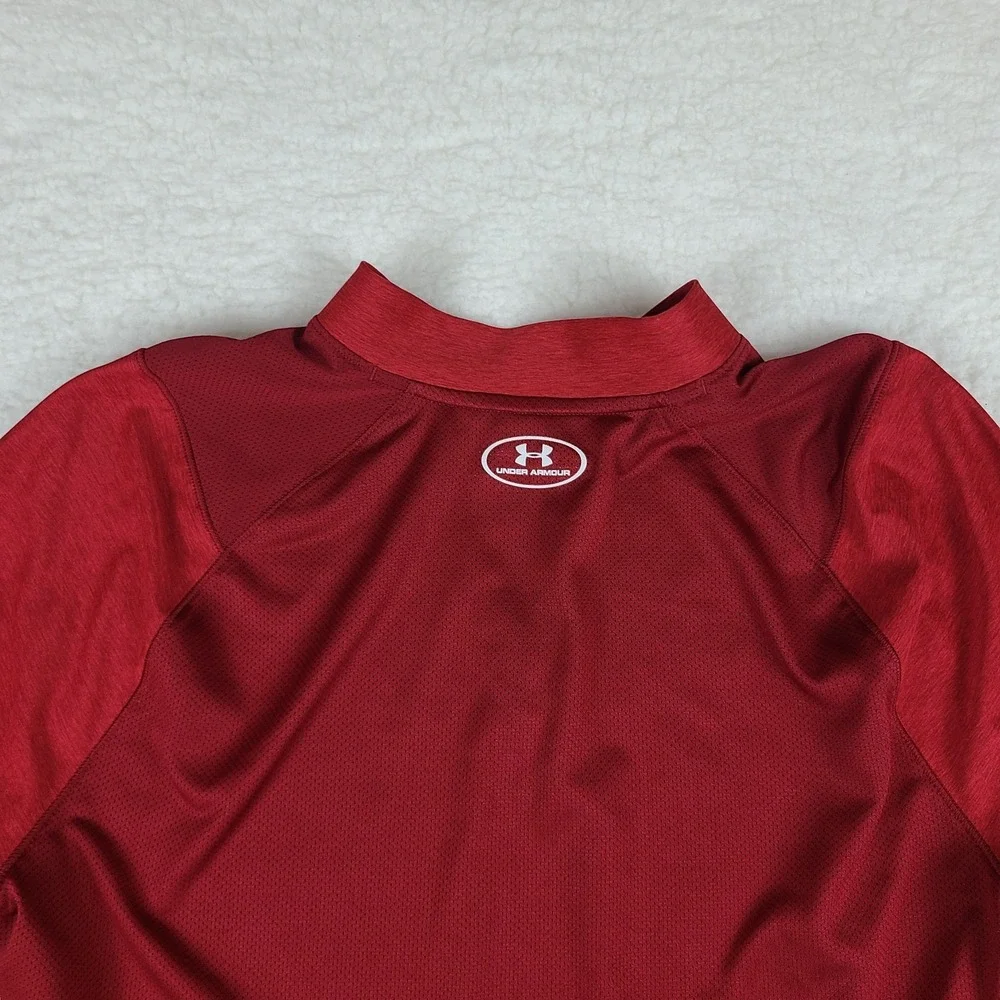 Under Armour Sweater Mens‎ Large Red Fitted Heatgear Activewear Performance